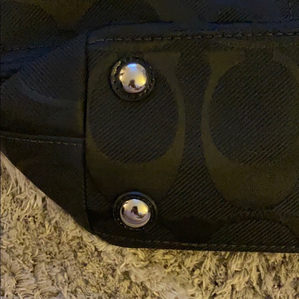 Coach Black Signature Tote with Adjustable Strap - Picture 3 of 8